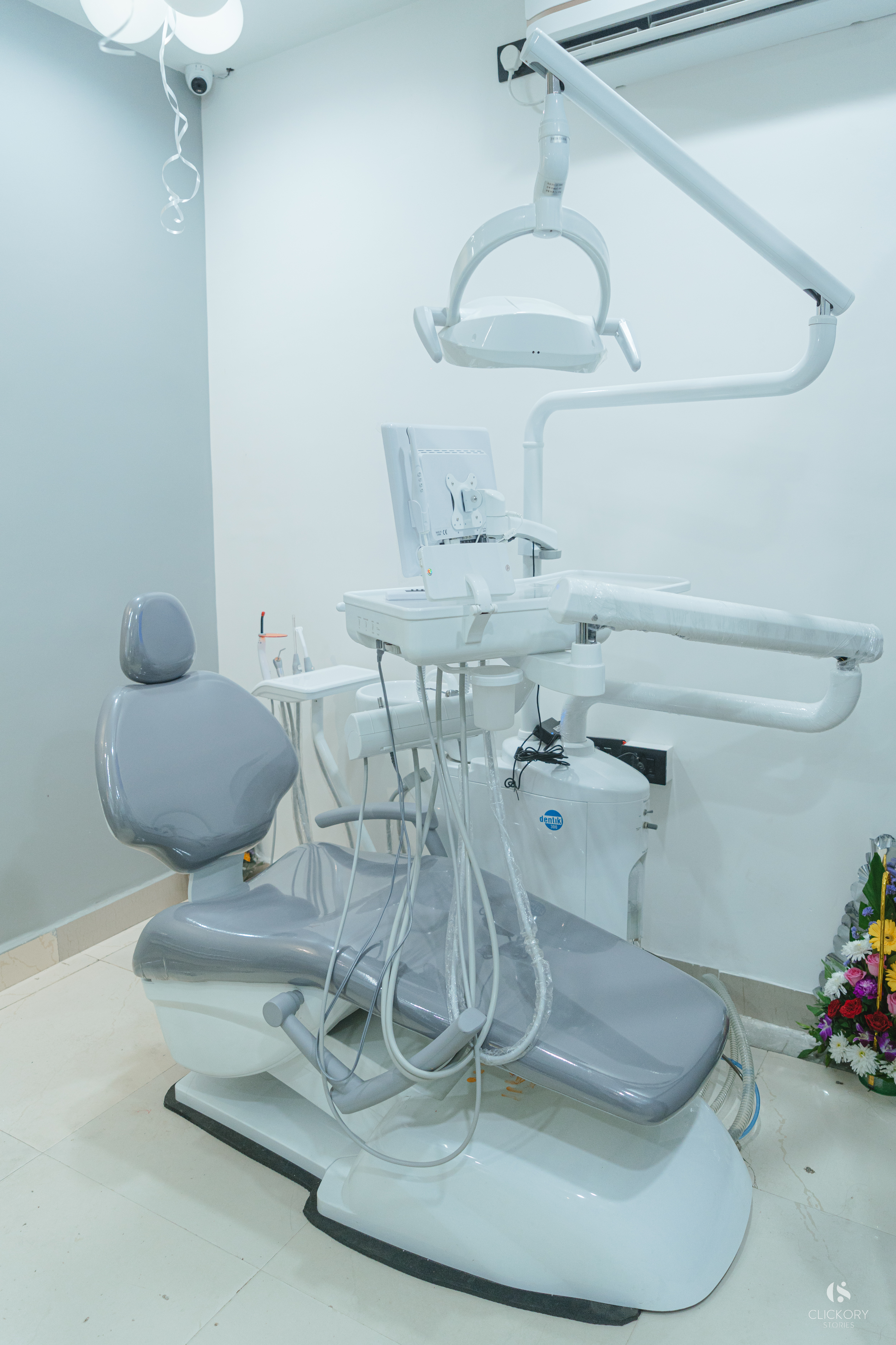 Modern dental chair and equipment